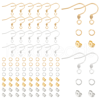 Unicraftale 240Pcs 6 Style 304 Stainless Steel Earring Hooks & Ear Nuts & Open Jump Rings STAS-UN0025-01-1