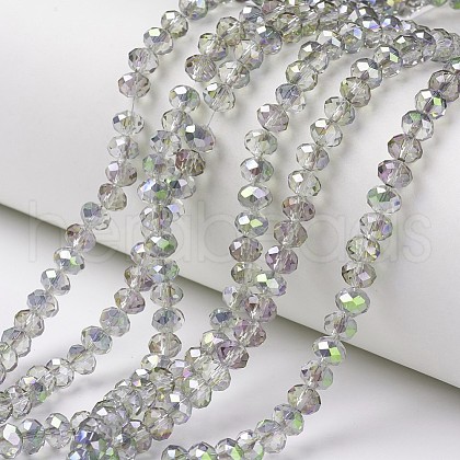 Electroplate Transparent Glass Beads Strands EGLA-A034-T1mm-S01-1