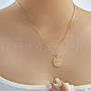 Brass Micro Pave Clear Cubic Zirconia Evil Eye Tarot Pendant Necklaces FT3640-1-3