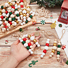 30Pcs 6 Colors Wooden Beaded Pendant Decorations HJEW-AB00737-3