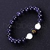 Virgo Round Synthetic Blue Goldstone & Natural Howlite Stretch Bracelets for Women Men EA3132-8-1