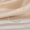 1st Mother's Day Jewelry 925 Sterling Silver Baby Feet Hand Pendant Necklaces NJEW-K272-01P-3