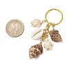 Ocean Style Natural Shell with Synthetic Turquoise Keychains KEYC-JKC01231-04-3