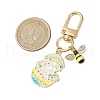 Rabbit Bees Alloy Enamel Pendant Decorations HJEW-JM02701-02-3