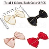 AHADEMAKER 8Pcs 4 Colors Polyester Bowknots Ornament Accessories AJEW-GA0005-45-2