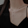 Adjustable 925 Sterling Silver 3 Round Beaded Lariat Necklaces for Women FS-WGC81C4-01-3