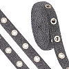   9 Yards Glitter Polyester Ribbon with Alloy Eyelets OCOR-PH0002-94A-1