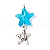 8Pcs 8 Styles Ocean Theme Glass Pendants PALLOY-JF03753-3