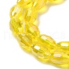 Transparent Electroplate Glass Beads Strands EGLA-A037-T6x8mm-B07-3