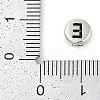 925 Sterling Silver Flat Round with Letter Beads STER-G044-01AS-E-3