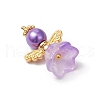 8Pcs 8 Colors Glass Pendants PALLOY-JF03575-01-4