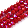 Electroplate Opaque Solid Color Glass Beads Strands EGLA-A034-P4mm-L21-1