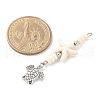 Ocean Alloy & Starfish Rondelle Synthetic Turquoise Beaded Pendants PALLOY-JF04012-01-2