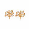 Brass Micro Pave Clear Cubic Zirconia Peg Bails Pendants KK-S364-013-1