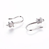 Brass Micro Pave Cubic Zirconia Earring Hooks ZIRC-L075-30P-2