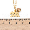 304 Stainless Steel Glass Drill Birth Stone Constellation Pendant Necklaces STAS-D305-08G-K-2