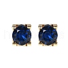 Square Brass Micro Pave Cubic Zirconin Stud Earrings EJEW-D318-03KCG-C-4