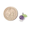 5Pcs 5 Styles Natural Amethyst & Quartz Crystal & Rose Quartz & White Jade & Dyed Malaysia Jade Round Pendants PALLOY-JF03962-01-2