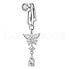 304 Stainless Steel Pave Clear Cubic Zirconia Clip on Belly Rings FS-WG683DA-01-1