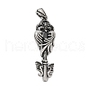 316 Surgical Stainless Steel Micro Pave Cubic Zirconia  Pendants STAS-D304-17AS-1