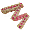 10 Yards Polyester Ribbon with Paillettes OCOR-WH0082-202A-1