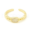 Clear Cubic Zirconia Oval Open Cuff Ring for Women ZIRC-P096-26G-2