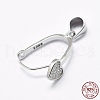 Anti-Tarnish Rhodium Plated 925 Sterling Silver Micro Pave Cubic Zirconia Pendant Bails STER-P034-23P-4