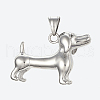 Tarnish Resistant 304 Stainless Steel Puppy Pendants X-STAS-G175-19P-2