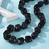Natural Dyed & Heated Black Agate Nuggets Beaded Necklaces for Women Men NJEW-K388-01P-3