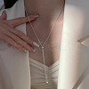 Stainless Steel Snake Chain Slider Lariat Necklaces for Women FS-WG85452-01-2