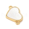 Brass Pave Natural White Shell Connector Charms KK-S522-03H-G-2