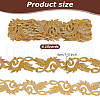 3.8M Ethnic Style Iron on/Sew on Embroidery Flower Polyester Lace Trim Ribbon OCOR-WH0070-121B-2
