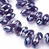 Electroplate Glass Faceted Teardrop Beads Strands EGLA-D014-11-3