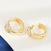 Brass Clear Cubic Zirconia Hoop Earrings EJEW-Q016-03G-3