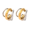 Triple C-Shaped 304 Stainless Steel Two Tone Cuff Earrings EJEW-A131-04A-GP-4