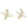 Brass Micro Pave Clear Cubic Zirconia Pendants ZIRC-N039-251-2