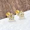925 Sterling Silver Clear Cubic Zirconia Stud Earrings EJEW-Q032-01C-G-3