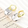 Oval Brass Hoop Earrings for Women EJEW-U057-06A-04GP-3