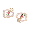 Iron Flower Dangle Stud Earrings EJEW-MZ00404-02-4