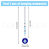 DICOSMETIC 2Pcs Blue Lampwork Evil Eye Car Hanging Ornament HJEW-DC0001-13-2