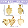 Beebeecraft 6Pcs Brass Locket Pendants KK-BBC0015-51-2