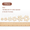 SUNNYCLUE 100Pcs Wooden Cabochons WOOD-SC0001-72-2