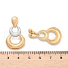 304 Stainless Steel Two Tone Gourd Dangle Stud Earrings EJEW-C142-15PG-5