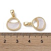 Brass Pave Shell Bag Charms KK-G497-10G-3