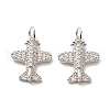 Eco-Friendly Brass Micro Pave Clear Cubic Zirconia Pendants KK-G405-13P-RS-1