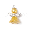 8Pcs 8 Colors Glass Pendants PALLOY-JF03575-02-3
