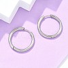 Tarnish Resistant 304 Stainless Steel Huggie Hoop Earrings EJEW-F111B-23mm-P-5