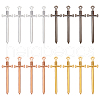 UNICRAFTALE 40Pcs 4 Colors Tibetan Style Alloy Big Pendants FIND-UN0016-13-1