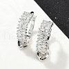 Heart Brass Micro Pave Clear Cubic Zirconia Hoop Earrings EJEW-S275-04P-2