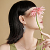 FIBLOOM 4 Pairs 4 Style 304 Stainless Steel Long Dangle Earrings EJEW-FI0002-55-7